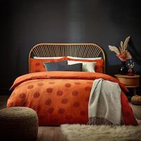 krosnis. Vienvietės antklodės užvalkalų rinkinys su kutais "Pumpkin Tufted", "Spices", oranžinis