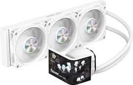 KRUX „HydroArc 360 White“ AIO vandens aušinimo procesoriaus aušintuvas – 6,8 colio IPS ekranas, 120 Hz, 3 vnt. 120 mm ARGB PWM ventiliatoriai, 360 mm radiatorius, USB-C, LGA1851, AM4/AM5, RGB, baltas procesoriaus aušintuvas