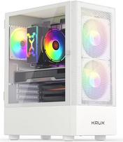 KRUX Vako White RGB, ATX kompiuterio korpusas, 2 vnt. 140 mm, 1 vnt. 120 mm ARGB ventiliatoriai, šoninė stiklo plokštė su vyrių, palaiko iki 310 mm ilgio vaizdo plokštę, 159 mm procesoriaus aušinimas, 1 vnt. USB 3.0, 2 vnt. USB 2.0