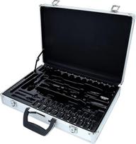 KS Tools 911.0670-99 Aliuminio tuščias dėklas (be turinio) 1/4 colio + 1/2 colio raktų su galvutėmis rinkiniui, 70 dalių [ASIN B001ECR89E]