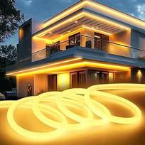 KSIBNW LED juosta šilta balta 230 V, 10 m neoninė LED juosta vidaus IP65 vandeniui atspari 320° švytėjimo LED juosta lauko naudojimui su maitinimo šaltiniu Pasakų žibintai šviesos juosta "pasidaryk pats" lanksti kambario apdailai, virtuvei,