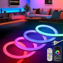 KSIBNW RGBIC LED juosta, 3 m, spalvas keičiančios neoninės juostos su nuotolinio valdymo pultu
