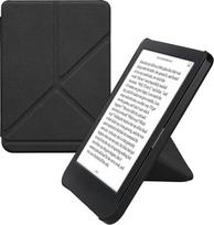 kwmobile "Kobo Clara BW/Clara Colour/Tolino Shine (5) / Shine Colour Case" apsauginis dėklas - dirbtinės odos dėklas - elektroninės skaityklės apverčiamasis dėklas su automatinio užmigimo funkcija - dangtelis su stovu - juodas