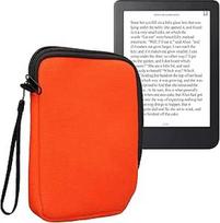 kwmobile Canvas Case Compatible with 6 Inch eReader Case - drobės dėklas elektroninei skaityklei su užtrauktuku - oranžinis
