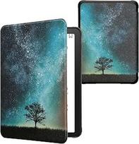 kwmobile Flip Case Compatible with Amazon Kindle Paperwhite (2024)/Colorsoft Case - eReader Case - Galaxy Tree Meadow Blue Grey Black