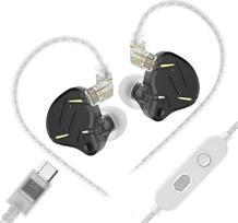 KZ ZST PRO X USB-C ausinės, 1 BA, 1 DD, juodos spalvos, Hi-Fi IEM, skirtos žaidimams