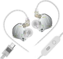 KZ ZST PRO X USB-C ausinės, 1 BA, 1 DD, baltos spalvos, Hi-Fi IEM, skirtos žaidimams