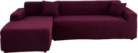 L formos, elastingas sofos komplektas, minkštasuolis su maschinenwaschbarem Schutz(Deep Purple, 2 sėdimos vietos+2 sėdimos vietos)