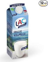 LAC be laktozės šviežias pienas, 3,5 % riebalų, 12 x 1 litras (12 l), „H-Milk“ pakaitalas, be laktozės, nenugriebto pieno kavai, javainiams ir maisto gaminimui