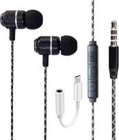 Laidinės ausinės "Google Pixel 6A", skirtos "Google Pixel 6A", su laidiniu stereofoniniu USB-C ir 3,5 mm lizdo adapteriu, ausinės su garsumo valdymu (juodos spalvos)