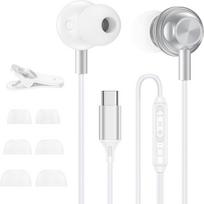 Laidinės ausinės su USB-C jungtimi, skirtos „Samsung Galaxy S26“, „S25“, „S24“, „S23“, „S22“, „S21“, „S20“, „A57“, „A17“, „A56“, „A16“, „A36“ ir „A26“, USBC ausinės, laidinės ausinės, į ausį įdedamos ausinės su mikrofonu, skirtos „iPhone 17 Pro Max“, „17