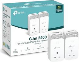 Laidinio „Passthrough“ „Powerline“ adapterio pradedančiųjų rinkinys, pažangusis G.hn MIMO protokolas, papildoma rozetė, 2+2 gigabito „Ethernet“ prievadai, nereikia konfigūruoti