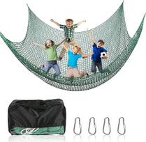 Laipiojimo tinklas žaidimų aikštelei, dvisluoksnis vaikų apsauginis tinklas Laipiojimo rėmo tinklas Vaikų sūpynės sodui, 1 x 3 m / 2 x 3 m / 3 x 3 m Apsaugos nuo kritimo tinklas žaidimų aikštelei (žalias, 300 x 300 cm)