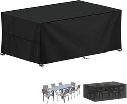 LAMUNI „Cover“ sodo baldų apsauginis uždangalas, skirtas sodo stalams, 210 x 90 x 75 cm, poilsio baldų uždangalas, vandeniui atsparus sodo baldų tentas, atsparus žiemai, 420D „Oxford“ uždangalai stalams, kėdėms ir sofoms