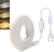 Lanksti COB LED juosta, 220 V kintamosios srovės, didelio ryškumo 288 LED/m COB LED juosta su maitinimo laidu (kiekvienas – 50 cm), IP65 atsparumas vandeniui, su jungikliu, skirta miegamajam ir virtuvei