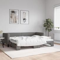 LAPOOH 3196574 Išskleidžiama dieninė lova, tamsiai pilka, 80 x 200 cm, audinys, Sofa lova, Sofa lova, paauglių lova, lovos rėmas, lovos kušetė