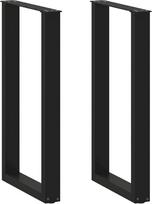 LAPOOH 4013220 U formos kavos staliuko kojos juodos 50 x (90-91) cm plienas, svetainės stalas, šoninis staliukas, šoninis ir galinis staliukas, kavos staliukas