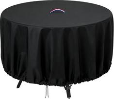 Lauko apvalaus stalo užklotas, 105 x 75 cm, pagamintas iš patvarios 420D „Oxford“ medžiagos, skirtas apvaliems terasos baldams, su PU danga