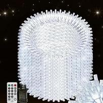 Lauko pasakų žibintai, 100 m, 800 LED, lauko pasakų žibintai Kalėdoms su maitinimu, 8 režimai, LED pasakų žibintai, Kalėdų eglutė su nuotolinio valdymo pulteliu, laikmatis vestuvėms, sodui, 10 m jungiamasis kabelis (baltas)