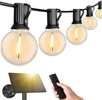 Lauko saulės energija maitinamos girliandos, 15 m / 50 pėdų, G40 saulės energija maitinamos girliandos
