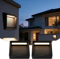 Lauko saulės šviesos su judesio jutikliu, 3,8 W LED saulės šviesos diodų sieninis šviestuvas, 3000 K šiltos baltos spalvos, IP65 atsparus vandeniui, lauko šviesos sodui, kiemui, garažui, privažiavimo keliui, 2 vnt.