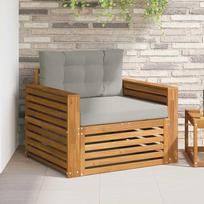 Lauko sofa iš masyvaus akazienholco ir poliesterio, modernus terasos baldas (Terrassenmöbel Set als Gartenmöbel Akazienholz)