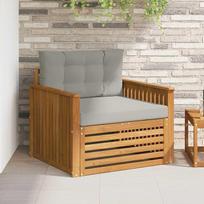 Lauko sofa iš masyvaus akazienholco ir poliesterio, modernus terasos baldas (Terrassenmöbel Set als Gartenmöbel Akazienmöbel Akazienholz modern)