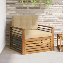 Lauko sofa iš masyvaus akazienholco ir poliesterio, modernus terasos baldas (Terrassenmöbel Set als Gartenmöbel Akazienholz)