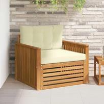 Lauko sofa iš masyvaus akazienholco ir poliesterio, modernus terasos baldas (Terrassenmöbel Set als Gartenmöbel Akazienmöbel Akazienholz modern)