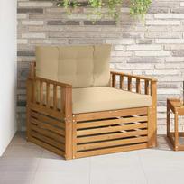 Lauko sofa iš masyvaus akazienholco ir poliesterio, modernus terasos baldas (Terrassenmöbel Set als Gartenmöbel Akazienmöbel Akazienholz modern)