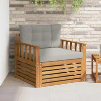 Lauko sofa iš masyvaus akazienholco ir poliesterio, modernus terasos baldas (Terrassenmöbel Set als Gartenmöbel Akazienmöbel Akazienholz modern)