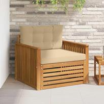 Lauko sofa iš masyvaus akazienholco ir poliesterio, modernus terasos baldas (Terrassenmöbel Set als Gartenmöbel Akazienmöbel Akazienholz wetterfest)