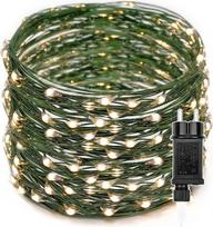 Lauko šviesos girlianda, 100 m, 1000 LED lempučių, varinis laidas, žalia šviesa, LED lemputės su kištuku, 8 režimai, skirta lauko ir vidaus dekoravimui, atspari vandeniui, tinka sodui, vakarėliams, Kalėdoms, medžiams, vestuvėms, šventiniam dekoravimui, ši