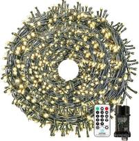 Lauko šviesų girlianda, 50 m, 500 LED, šiltos baltos spalvos, skirta Kalėdų eglutei | Kalėdinė girlianda su nuotolinio valdymo pultu, 8 režimais, laikmačiu ir atminties funkcija, atitinkanti IP65 atsparumo vandeniui standartą, skirta Kalėdų vakarėliams ir