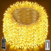 Lauko šviesų girlianda, 100 m, 1000 LED, skirta naudoti lauke ir viduje, su nuotolinio valdymo pultu ir laikmačiu, IP44 atsparumas vandeniui, 8 režimai, skirta sodui, balkonui, vestuvėms (šilta balta) | Nuotolinio valdymo pultas ir laikmatis su 8 režimais
