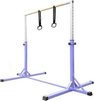 Lauko vaikų gimnastikos skersinis su gimnastikos žiedais, 13 aukščio reguliavimo pozicijų, gimnastikos treniruočių įranga, gimnastikos skersinis, horizontalus treniruočių skersinis