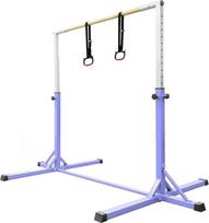 Lauko vaikų gimnastikos skersinis su gimnastikos žiedais, 13 aukščio reguliavimo pozicijų, gimnastikos treniruočių įranga, gimnastikos skersinis, horizontalus treniruočių skersinis