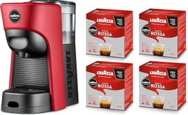 Lavazza, A Modo Mio Tiny Eco Red Kavos aparatas su 64 kapsulėmis, perdirbto plastiko espreso aparatas, 1450 W, 220-240 V, 50/60 Hz, 0,6 l