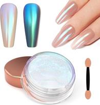 Laza Chameleonas Perlas Chromas Nagų pudra, glazūruotas Doughnut Metallic Mirror Effect Pigment, Iridescent Aurora Nail Glitter Holographic Fairy Dust Nail Art Supplies Nail Techs, Resin Craft - Mermaid Legend