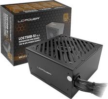 LC-POWER ATX kompiuterio maitinimo blokas, 750 W, PCI-Express 5.1, „80 Plus Bronze“ sertifikatas, 135 mm ventiliatorius, „Integrator Pro“ serija, modelis LC6750B-SI V3.1, juodos spalvos