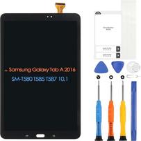 LCD ekranas, skirtas „Samsung Galaxy Tab A 2016“ SM-T580, T585, T587 – atsarginis ekranas, jutiklinis ekranas su skaitytuvu, komplektas su remonto rinkiniu (10,1 colio, juodas)