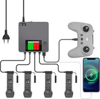 LCD ekranuotas lygiagretusis akumuliatorių įkroviklis, skirtas „DJI Avata 2“ dronui, 6-in-1 akumuliatorių įkrovimo stotelė, įkroviklio šakotuvas, įkrovimo priedai su ekranu