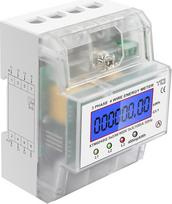 LCD skaitmeninis elektros skaitiklis su nustatymo funkcija, elektros skaitiklis, trifazis 4-laidinis, trifazis skaitiklis 230/400 V, trifazis skaitiklis, DIN bėgelis