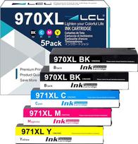 LCL 970XL 971XL rašalo kasetė, skirta HP 970XL, 970 XL, 971XL, 971 XL spausdintuvams (2KCMY)