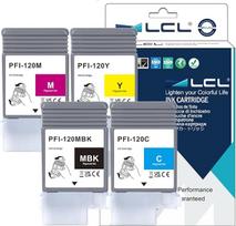 LCL PFI-120 PFI120 130 ml rašalo kasetė, suderinama su „Canon“ PFI-120MBK, PFI-120C, PFI-120M, PFI-120Y; suderinamas su „Canon ImagePROGRAF“ TM-200, TM-205, TM-255, TM-300, TM-305 spausdintuvais (4, 4,4