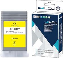 LCL suderinama rašalo kasetė PFI030 PFI-030Y (geltona), skirta "Canon ImagePrograf TA-20, TA-30, TM-240, TM-340" - atspari vandeniui ir blukimui