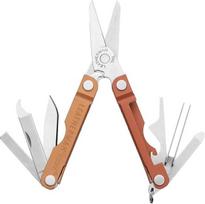 Leatherman Micra Pumpkin Spice nerūdijančio plieno raktų pakabukas su spyruoklinėmis žirklėmis ir 9 įrankiais