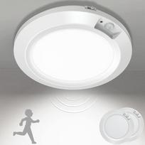 LED akumuliatorinis lubų šviestuvas su judesio jutikliu viduje, 6000 K belaidis judesio jutiklis, baterijos naktinė šviesa spintai, vonios kambariui, rūsio spintai, laiptams, skersmuo 16 cm, šaltai balta [Pack of 2]