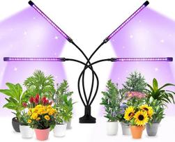 LED augalų lempa su pilnu spektru, 80 LED diodų, LED augalų lempa su spaustuku, skirta kambariniams augalams, 3 apšvietimo režimai, 360° reguliuojamas auginimo apšvietimas, 9 apšvietimo intensyvumo lygiai, 3/9/12 valandų laikmatis