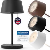 LED baterijinis stalo šviestuvas – bevielis, juodos spalvos, 24 cm, su reguliuojamu apšvietimu, aliuminis